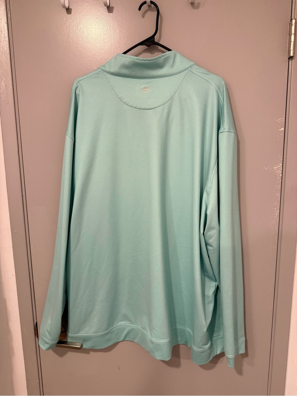 Peter Millar Light Aqua Long-Sleeve Performance Pullover